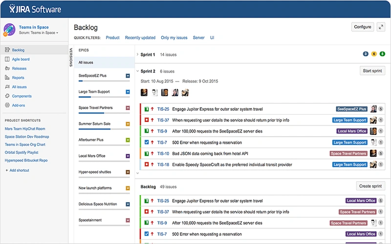 Jira interface 